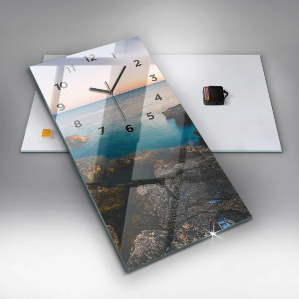 Modern vertical wall clock Sea landscape