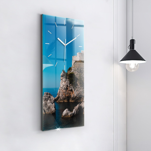 Modern vertical wall clock Cliffs in Dubrovnik