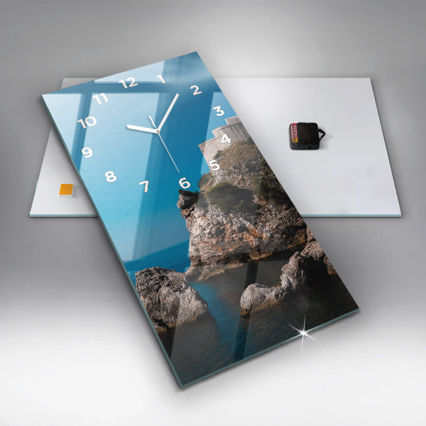Modern vertical wall clock Cliffs in Dubrovnik
