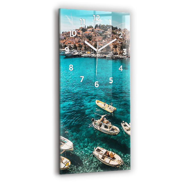 Modern vertical wall clock Boats in Croatia