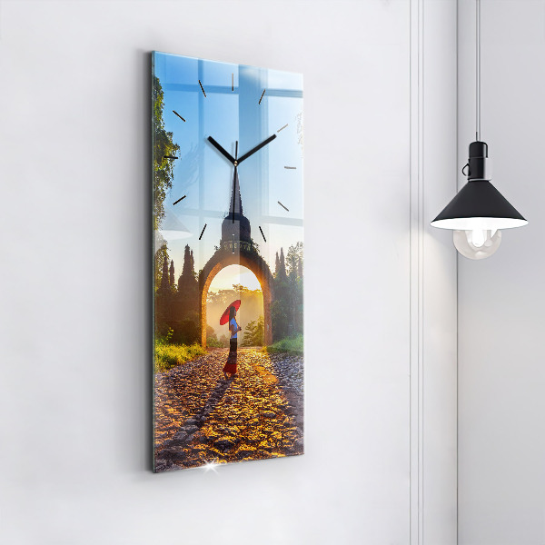 Modern vertical wall clock Surat Thani Park Thailand