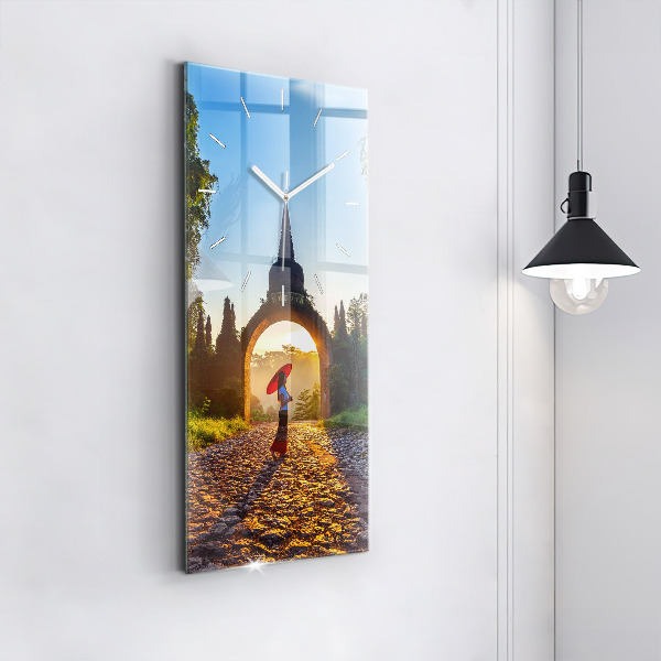 Modern vertical wall clock Surat Thani Park Thailand