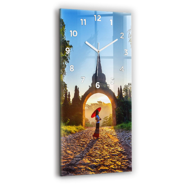 Modern vertical wall clock Surat Thani Park Thailand