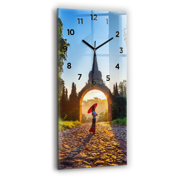 Modern vertical wall clock Surat Thani Park Thailand