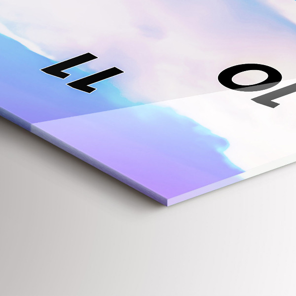 Modern vertical wall clock Godafoss in Iceland