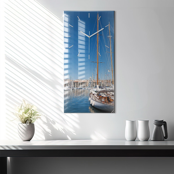 Modern vertical wall clock Marina in Marseille France
