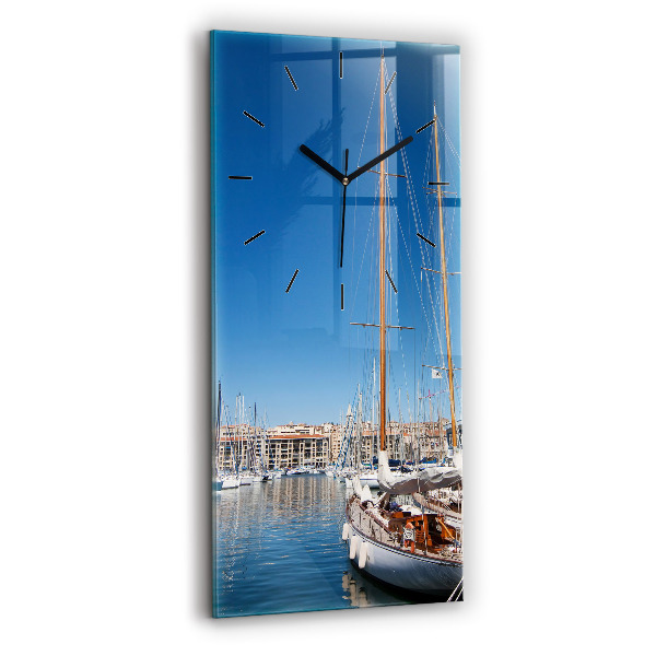 Modern vertical wall clock Marina in Marseille France