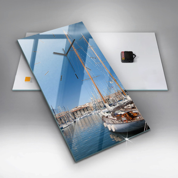 Modern vertical wall clock Marina in Marseille France