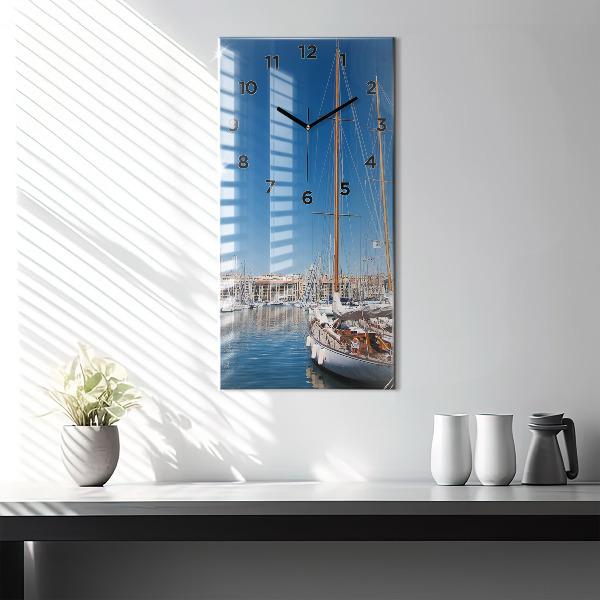 Modern vertical wall clock Marina in Marseille France