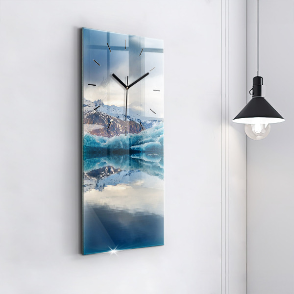 Modern vertical wall clock Lake Jokulsarlon Iceland