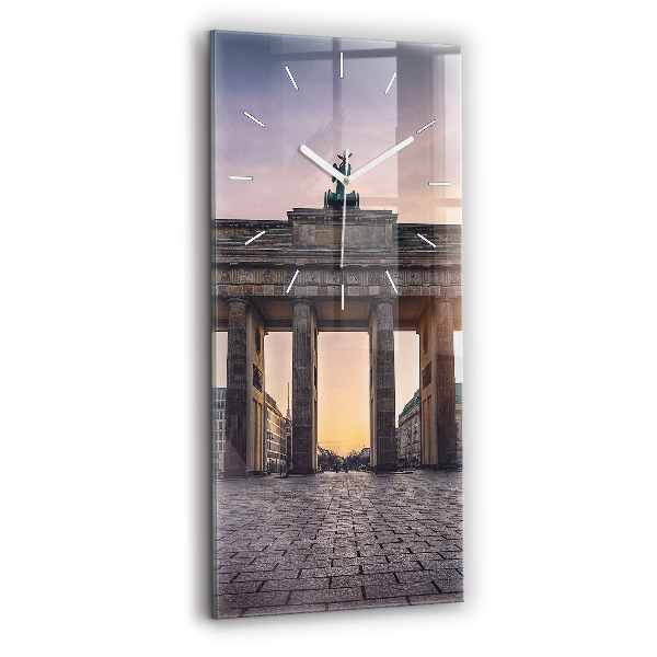 Modern vertical wall clock Brandenburg Gate