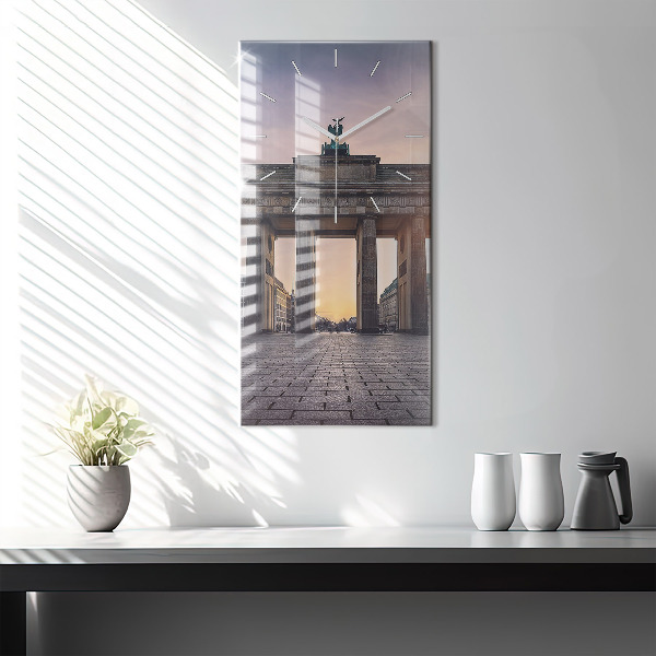 Modern vertical wall clock Brandenburg Gate