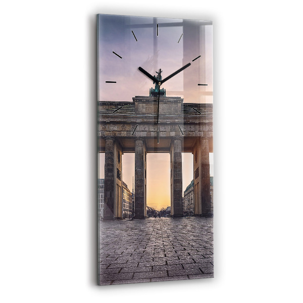 Modern vertical wall clock Brandenburg Gate