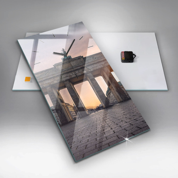 Modern vertical wall clock Brandenburg Gate