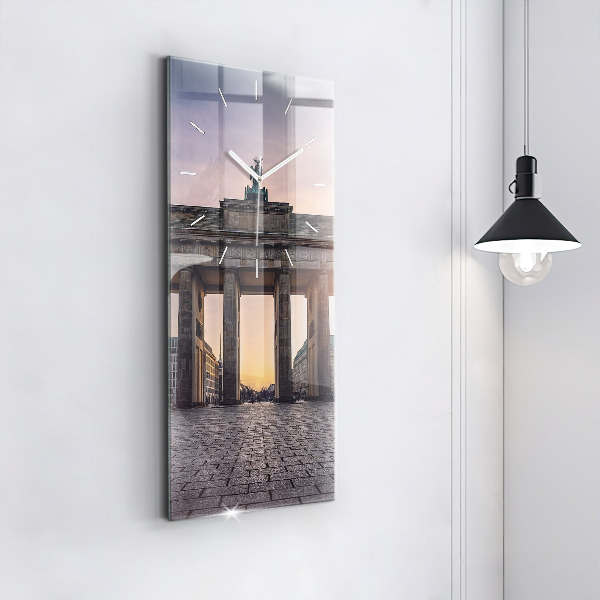 Modern vertical wall clock Brandenburg Gate