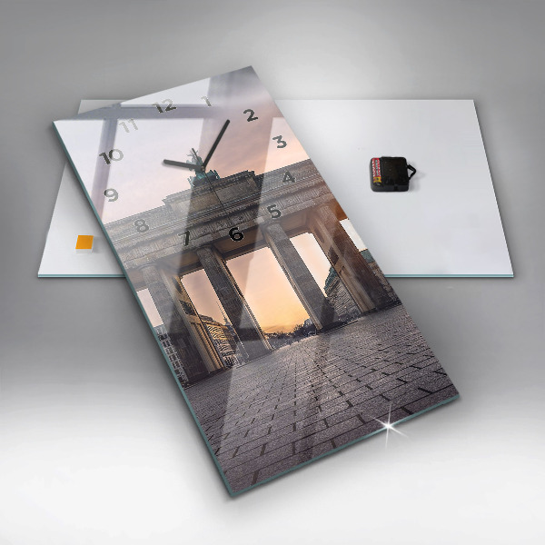 Modern vertical wall clock Brandenburg Gate