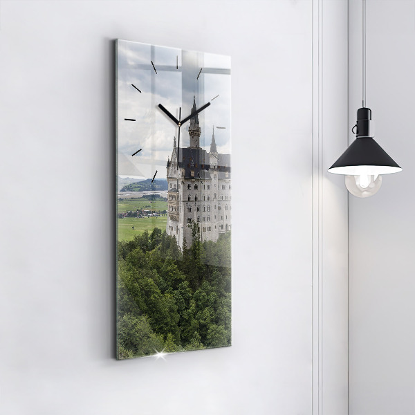 Modern vertical wall clock Neuschwanstein Castle