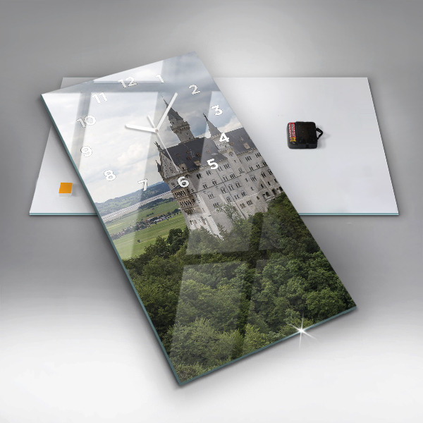 Modern vertical wall clock Neuschwanstein Castle