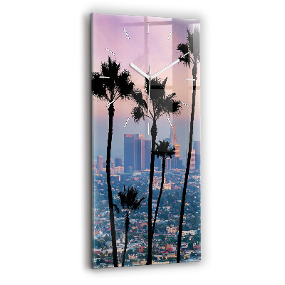 Modern vertical wall clock Los Angeles Sunset