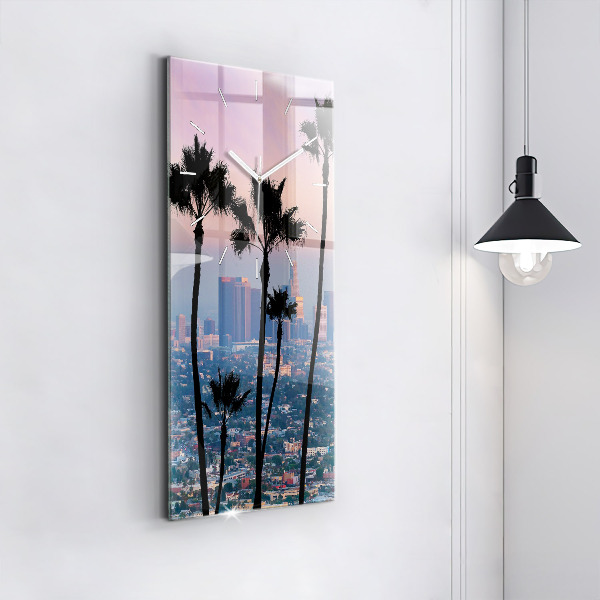 Modern vertical wall clock Los Angeles Sunset