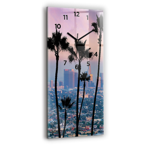 Modern vertical wall clock Los Angeles Sunset