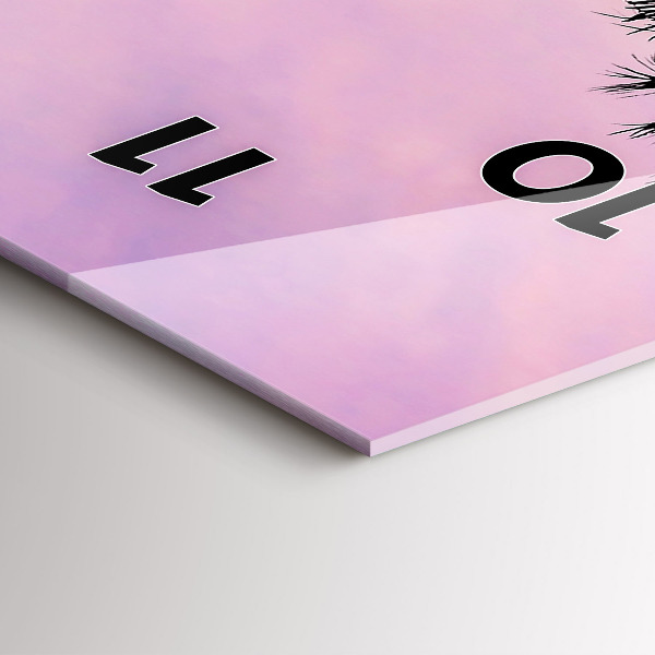 Modern vertical wall clock Los Angeles Sunset