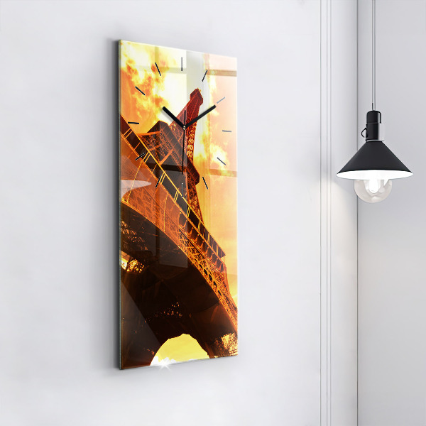 Modern vertical wall clock The Eiffel Tower in Paris