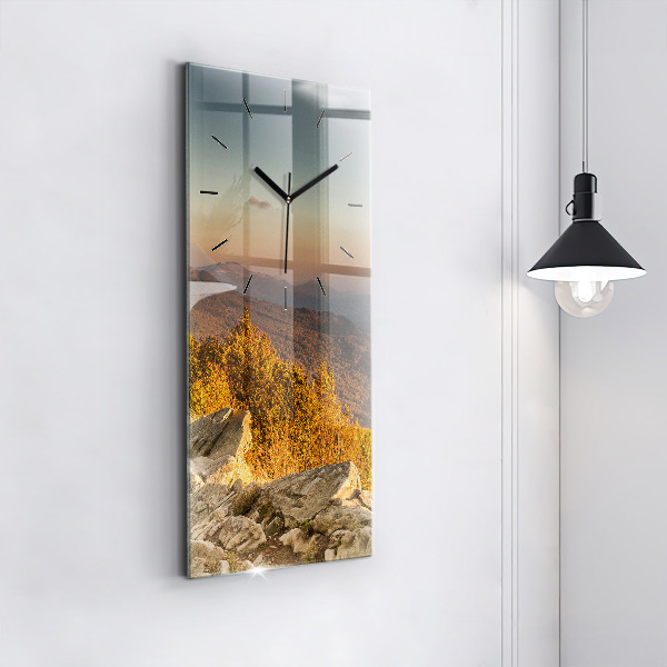 Modern vertical wall clock Bieszczady Mountains