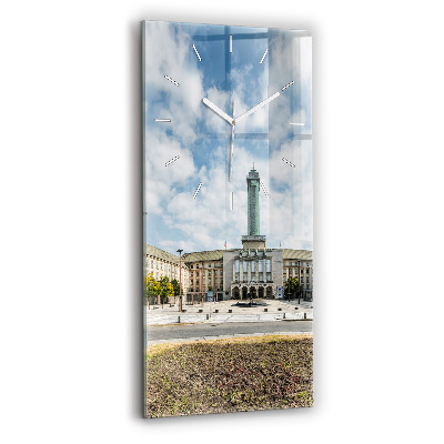 Modern vertical wall clock Panorama of the city of Ostrava