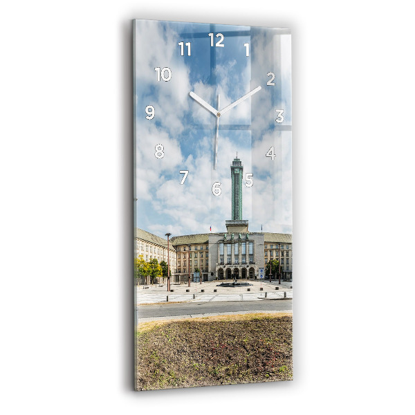 Modern vertical wall clock Panorama of the city of Ostrava