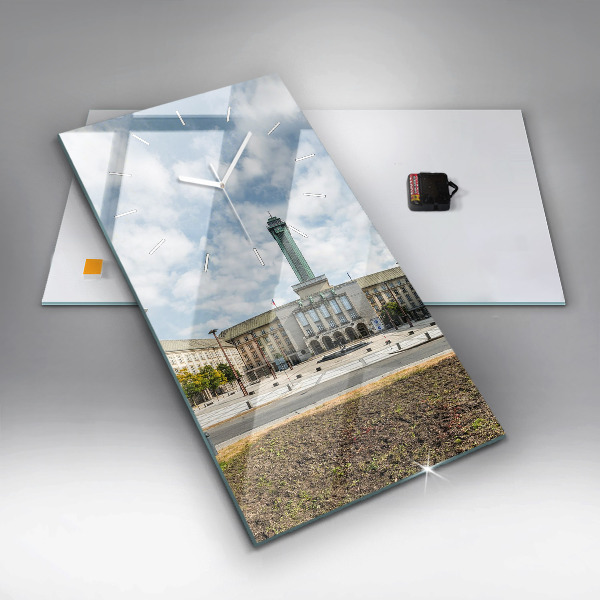 Modern vertical wall clock Panorama of the city of Ostrava