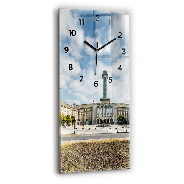 Modern vertical wall clock Panorama of the city of Ostrava