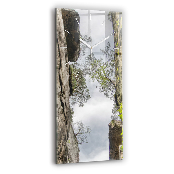 Modern vertical wall clock Rock city in the Czech Republic