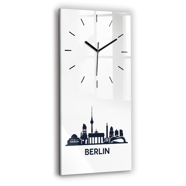 Modern vertical wall clock Berlin city illustration