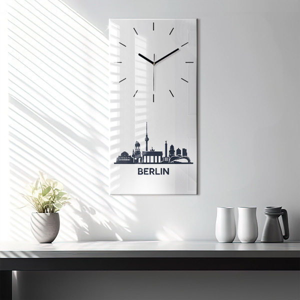 Modern vertical wall clock Berlin city illustration