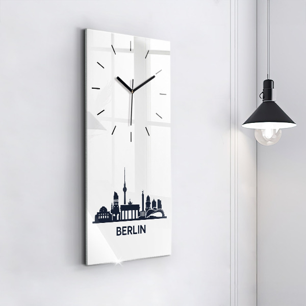 Modern vertical wall clock Berlin city illustration