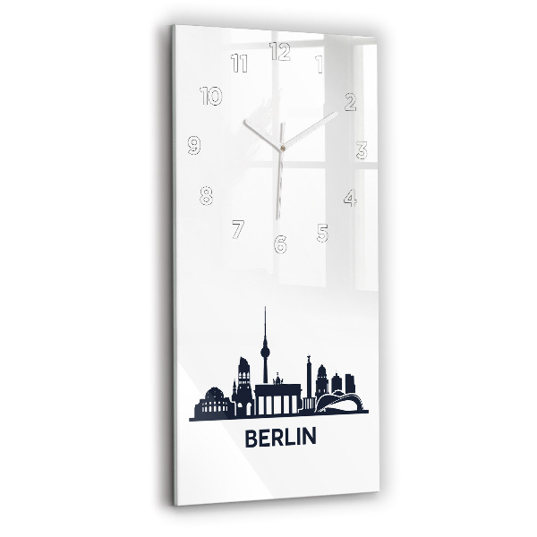 Modern vertical wall clock Berlin city illustration
