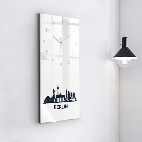 Modern vertical wall clock Berlin city illustration
