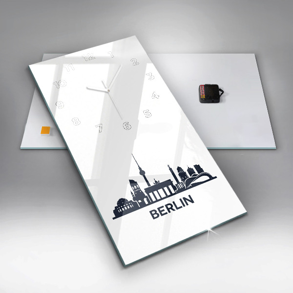 Modern vertical wall clock Berlin city illustration