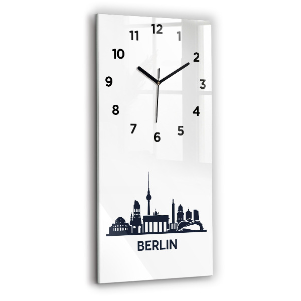 Modern vertical wall clock Berlin city illustration