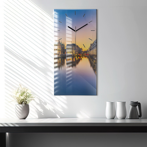 Modern vertical wall clock Hamburg City Hall
