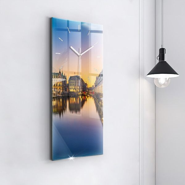 Modern vertical wall clock Hamburg City Hall