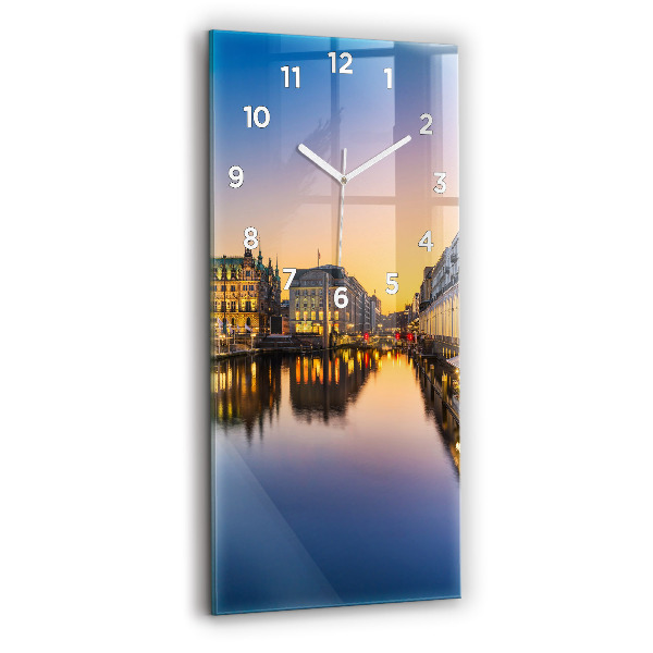 Modern vertical wall clock Hamburg City Hall