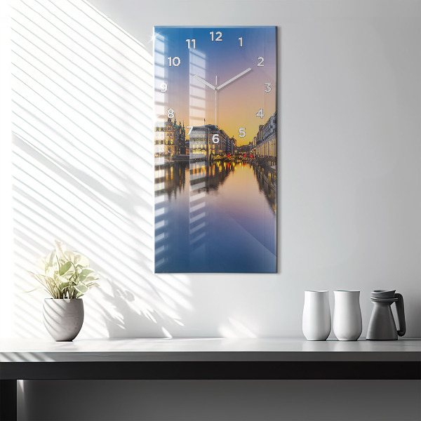 Modern vertical wall clock Hamburg City Hall