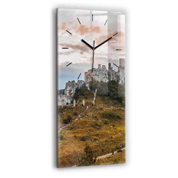 Modern vertical wall clock Spiš Castle in Slovakia