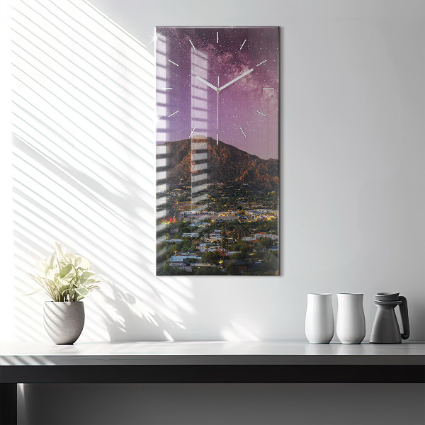 Modern vertical wall clock Mountain Landscape