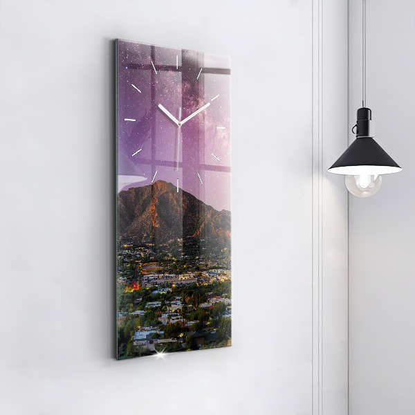 Modern vertical wall clock Mountain Landscape