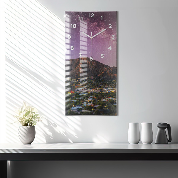 Modern vertical wall clock Mountain Landscape
