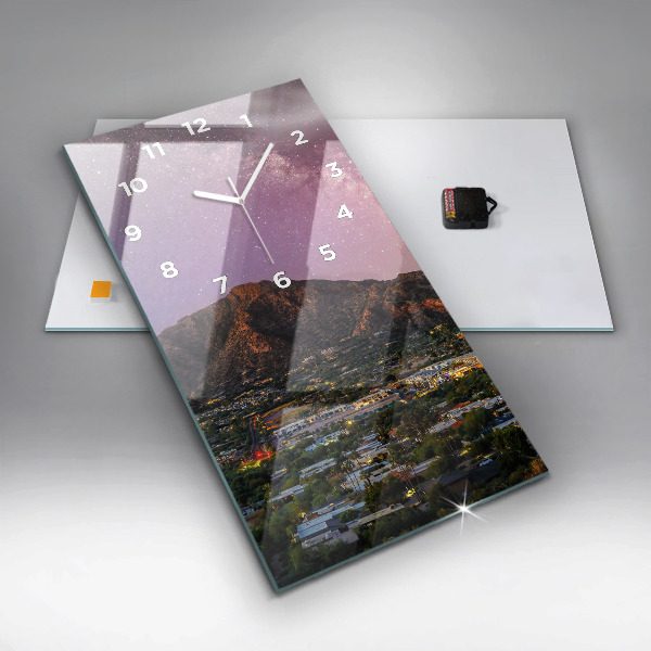Modern vertical wall clock Mountain Landscape