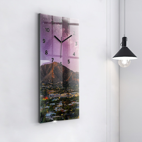 Modern vertical wall clock Mountain Landscape